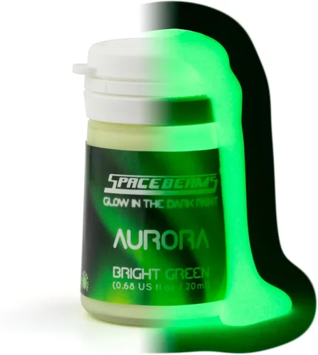 Miniatura 10 de SpaceBeams Aquaris - Pintura que brilla en la oscuridad (0.68 onzas líquidas) Bright Aqua Glow (azul claro/turquesa), no tóxica, a base de agua