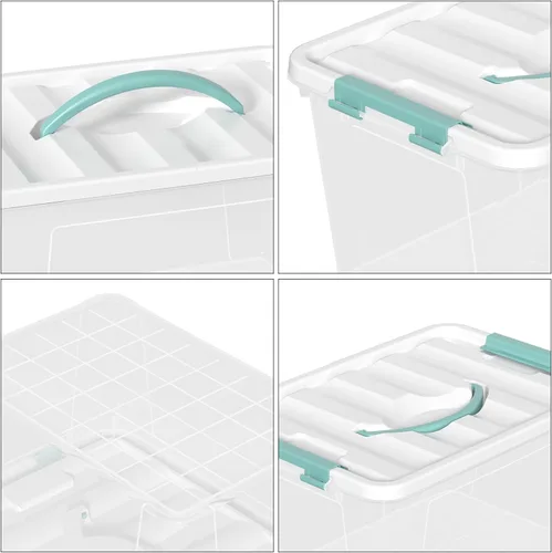 Miniatura 3 de Contenedores de almacenamiento apilables, contenedores de almacenamiento debajo de la cama con tapas, organizador de zapatos, contenedores