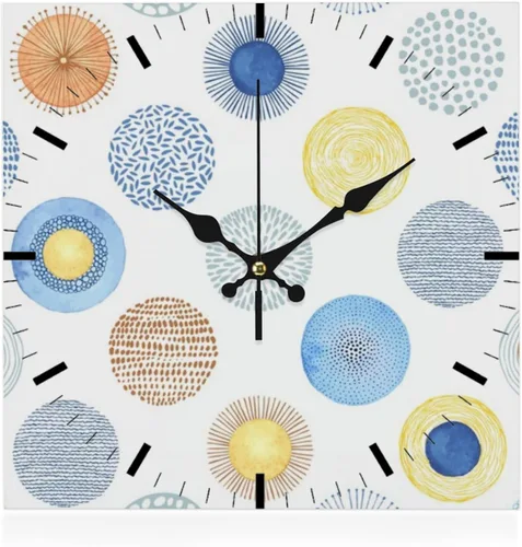 Colorful Decorative Circles Battery Operated Clock Small Clocks Battery Operated Clock for Wall Decorative Silent Wall Clocks Shower for Kitchen