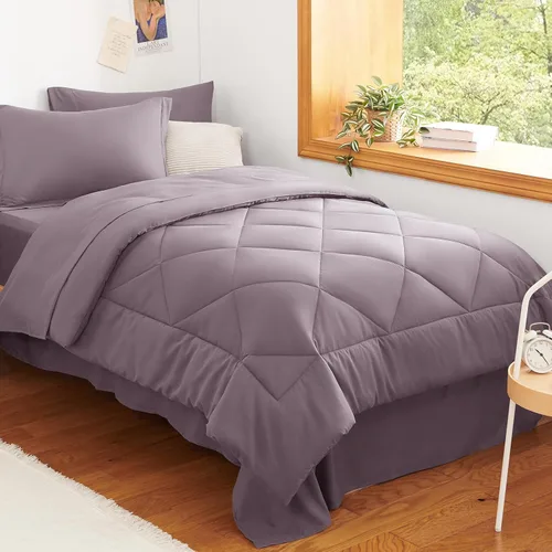 Miniatura 74 de CozyLux - Juego de edredón en una bolsa, para dormitorio universitario, todas las estaciones, edredón, sábanas y fundas para almohada y decorativas
