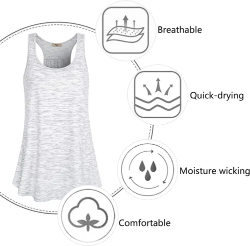 Miniatura 15 de Cestyle - Camiseta sin mangas para mujer, cuello redondo, corte holgado, para entrenamiento