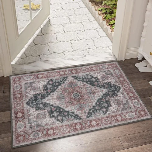 Miniatura 7 de Collive Tapete lavable para interiores, tapete retro antideslizante de 20" x 32" pulgadas, alfombra de área de absorción rápida, alfombra de entrada