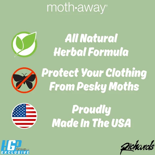 Miniatura 2 de Richards Homewares Moth Away - Repelente natural no tóxico a base de hierbas, 6 sobres jumbo
