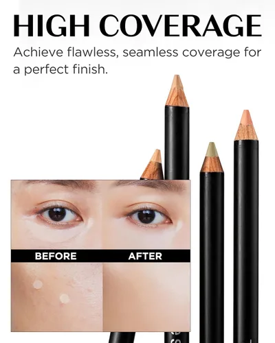 Miniatura 5 de THESAEM Cover Perfection - Lápiz Corrector Ideal de 0.04 onzas – 0.5 beige hielo para tonos de piel neutros claros 17-19 – Lápiz delgado multiusos