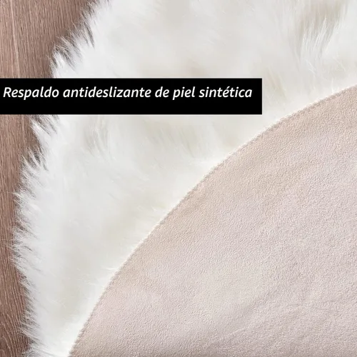 Miniatura 4 de Goolela Alfombra blanca esponjosa de piel sintética para dormitorio, alfombra de piel de oveja sintética de 2x3 pies, color blanco, alfombra peluda