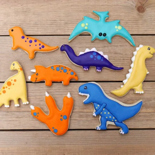 Miniatura 5 de Juego de cortador de galletas de dinosaurio, 8 piezas, acero inoxidable