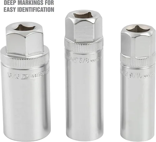 Miniatura 5 de OEMTOOLS 22891 Juego de llaves de vaso magnéticas para bujías de 3/8 de pulgada, contiene llaves de vaso profundas de 6 puntos de 5/8" (16 mm)