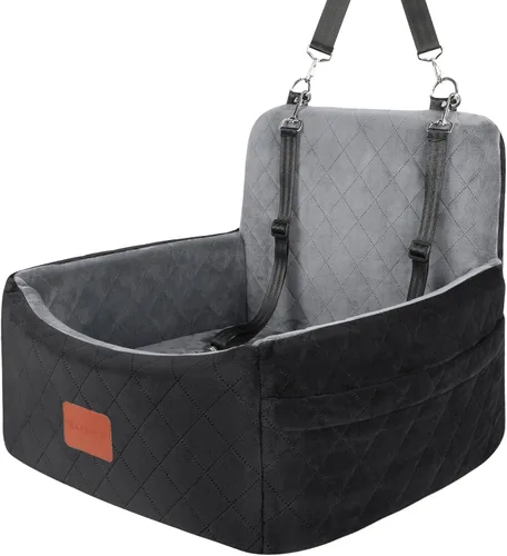Miniatura 8 de WOOAIDAGG Asiento de coche para perros de menos de 30 libras, relleno cómodo de tela con espuma viscoelástica, cama de viaje para mascotas lavable