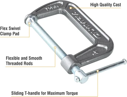 Miniatura 4 de Olympia Tools Abrazadera C, 38-130, (3" X 2")
