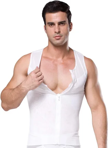 Miniatura 2 de BaronHong Original Zip Up - Camisa de compresión para hombre para ocultar ginecomastia mobs