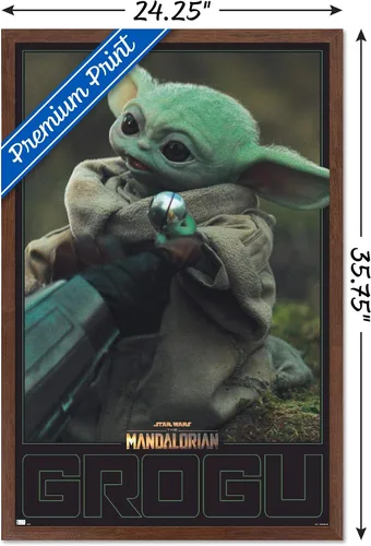 Miniatura 3 de Trends International Star Wars: The Mandalorian Season 2 - Póster de pared Grogu, 22.4 pulgadas de largo x 14.7 pulgadas, versión enmarcada