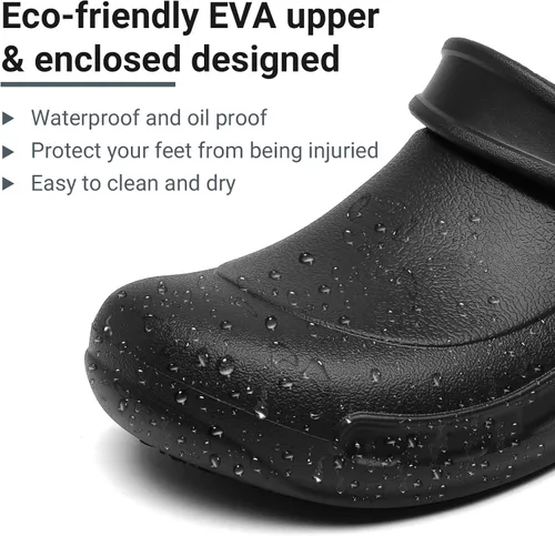 Miniatura 2 de Zapatos de chef antideslizantes para hombre, zuecos de trabajo de enfermería impermeables para cocina, zapatos para trabajar en restaurante de hombre