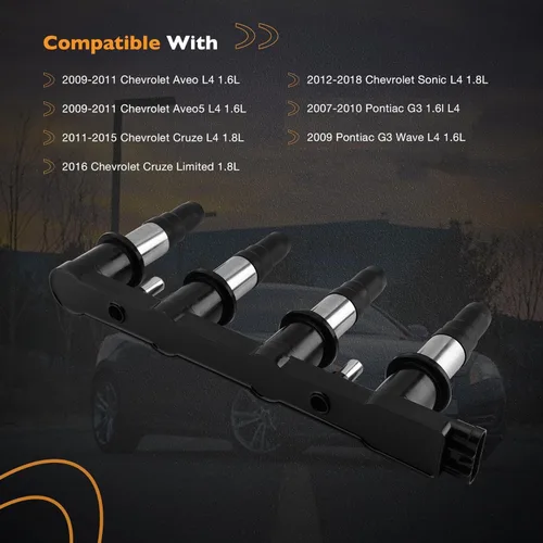Miniatura 6 de Paquete de bobinas de encendido UF620 compatible con Chevrolet Aveo Aveo5 Cruze Sonic Chevy Cruze Limited, Pontiac G3 L4 1.6L 1.8L Reemplazo #