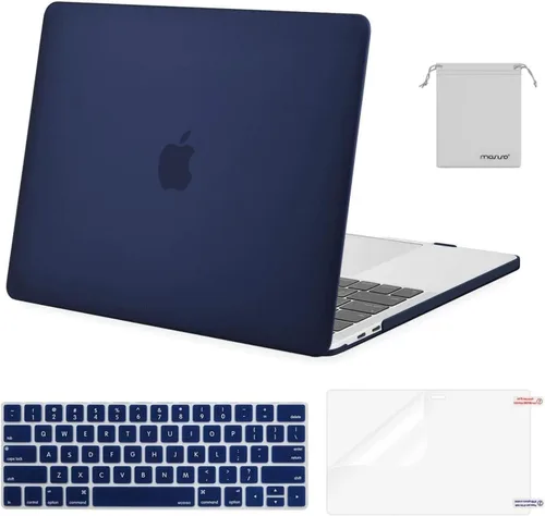 MOSISO - Carcasa rígida de plástico, cubierta de teclado, protector de pantalla y bolsa de almacenamiento para MacBook Pro 13 pulgadas/33 cm Azul