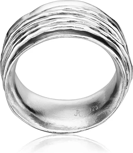 Miniatura 5 de Anillo giratorio de plata de ley 925 envuelto con 5 anillos giratorios martillados negroplata, elegante, hipoalergénico, sin níquel ni plomo