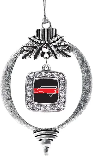Miniatura 45 de Inspired Silver - Nana púrpura - Adorno de Navidad plateado - Adorno cuadrado para árbol de Navidad con circonita cúbica - Decoración colgante