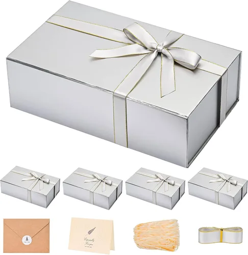 Miniatura 39 de LIFELUM Caja de regalo de 13.5 x 10 x 4 pulgadas, caja de regalo grande con tapas magnéticas, cajas de regalo negras para regalos de graduación