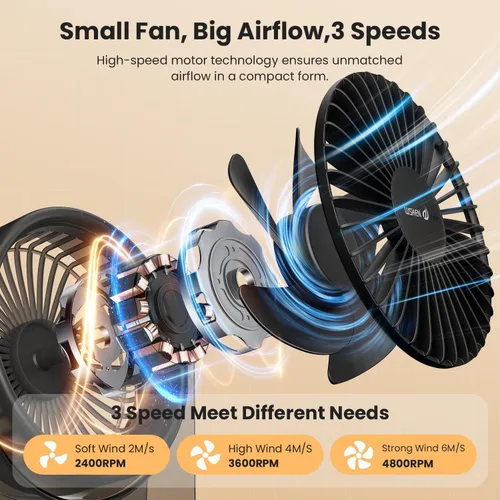 Miniatura 3 de WSKEN Ventilador de escritorio pequeño USB, diseño estético, mini pero potente, portátil, ultra silencioso, ventilador personal de escritorio de 3