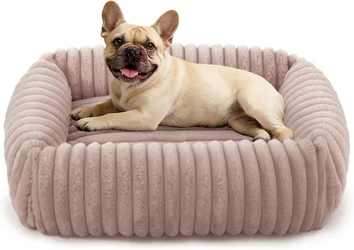 Miniatura 23 de FURTIME Cama para perros de tamaño mediano, cama ortopédica lavable para mascotas con funda extraíble, rectangular, suave, relajante, para Beige