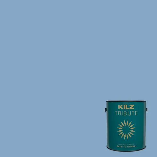 Miniatura 47 de KILZ TRIBUTE Pintura e imprimación, para interiores, semibrillante, Vintage Indigo, 1 galón Índigo Victoria