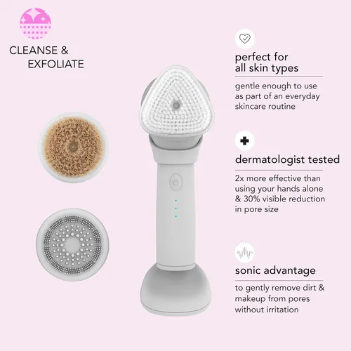Miniatura 2 de skn by Conair Daily Glow Cepillo de limpieza facial, cepillo facial todo en uno, incluye 3 accesorios intercambiables para una limpieza completa