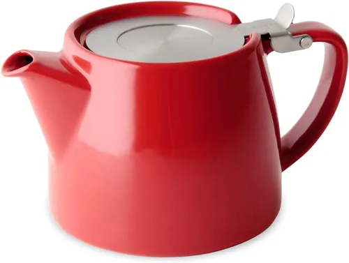 FORLIFE Tetera Stump con Tapa SLS e Infusor, 18 Onzas, Roja Rojo