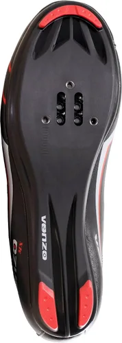 Miniatura 2 de Venzo Zapatos de ciclismo de carretera para hombre, 3 correas, compatibles con Look Delta y Shimano SPD-SL, perfectos para bicicletas de carreras