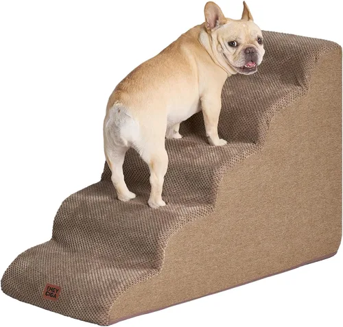 Miniatura 44 de EHEYCIGA Rampa de escaleras curvadas para perros pequeños de 15.7 pulgadas de alto, escalones para perros de 3 escalones para sofá y silla