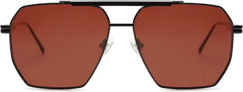 Miniatura 3 de SOJOS Gafas de sol polarizadas cuadradas de gran tamaño retro para mujeres y hombres, tonos vintage, UV400, lentes de sol clásicos grandes de metal