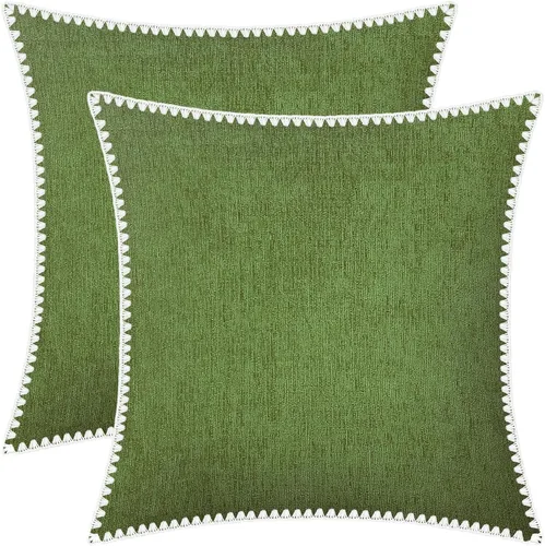Miniatura 54 de BRAWARM Fundas de almohada 40x40 cm - Paquete de 2 fundas de almohada de chenilla negra, fundas de almohada de chenilla suave teñida sólida