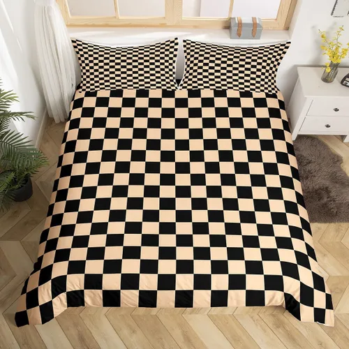 Miniatura 28 de Manfei Juego de ropa de cama de silueta de ciervo, tamaño individual, funda de edredón con patrón de flechas y cuernos con 1 funda de almohada
