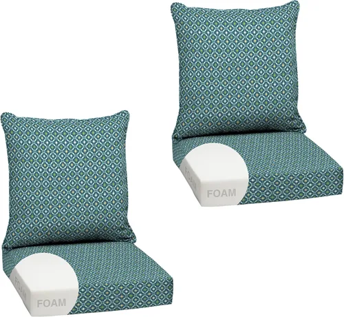 Miniatura 41 de Arden Outdoor Deep Seat Cushion Set, 24 x 24 pulgadas, Cojín para exteriores resistente al clima, a la lluvia y a la decoloración para silla, sofá