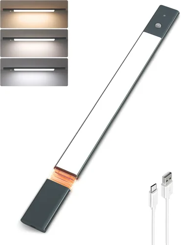 EZVALO Iluminación para debajo del gabinete, batería recargable de 2200 mAh, 76 luces LED regulables para armario, 3 temperaturas de color, luz con