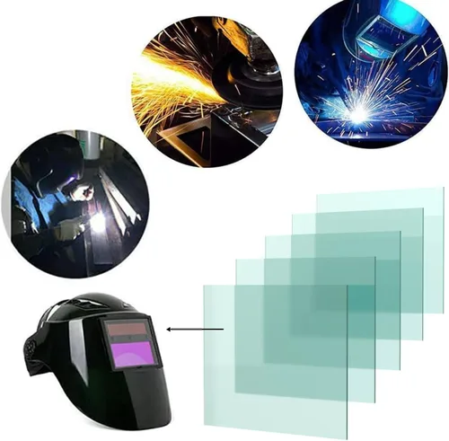 Miniatura 7 de Cubierta transparente para casco de soldadura de 4.33 x 3.54 pulgadas, repuesto universal de lente protectora de soldadura (20 unidades)