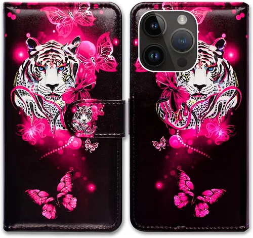 Miniatura 26 de Bcov Funda para iPhone 15 Pro Max, funda de piel con tapa y soporte para tarjeta y soporte para iPhone 15 Pro Max