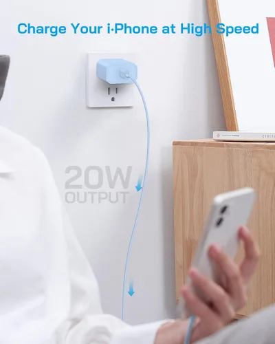 Miniatura 4 de AISNI Cargador para iPhone de carga rápida, paquete de 4 unidades de 20 W PD USB C con cable de carga rápida de 6 pies certificado MFi para iPhone