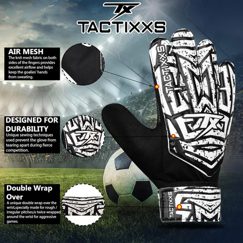 Miniatura 6 de Guantes de portero de fútbol para niños y jóvenes, guantes de portero de fútbol Funky antideslizantes con palma de látex de 0.16 in con agarres
