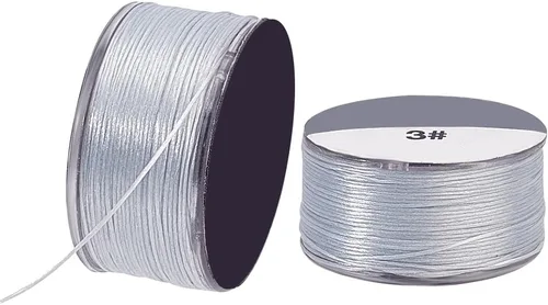 Miniatura 8 de PH PandaHall Cadena de nailon de 0.004 in de 100 yardas de hilo de cuentas de nailon blanco hilo de semillas de hilo pulsera hilos cuerda de costura