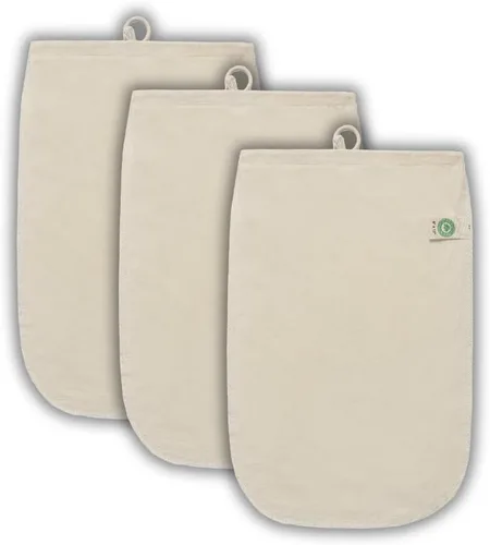 Paquete de 3 bolsas reutilizables de café frío – Bolsas de filtro de café 100% algodón orgánico reutilizables para café frío – Filtros grandes para