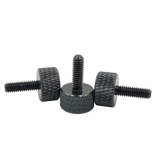 Miniatura 10 de Tornillos moleteados de aluminio M4, multicolor, 20 piezas (M4 x 0.236 in, negro)