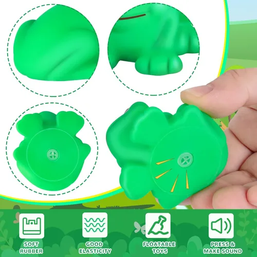 Miniatura 5 de 36 ranas de goma para niños, lindas ranas flotantes chirriantes de baño, mini ranas de plástico para decoración de pasteles, aula, premios
