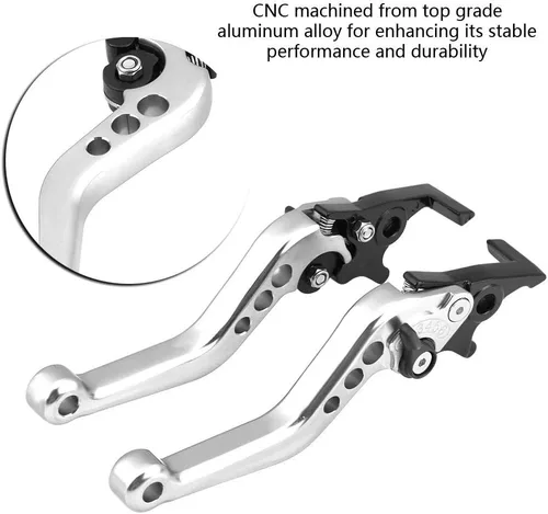 Miniatura 9 de Keenso Palanca de freno de doble disco, 1 par de 4 colores universal CNC aleación de aluminio modificación de motocicleta palanca de freno de disco