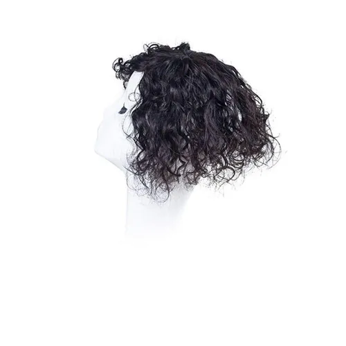 Miniatura 5 de RemeeHi Postizos en mono cabeza vuelta Remy cabello humano ondulado clip en la parte superior o Toupee Wiglet para pérdida adelgazamiento pelo
