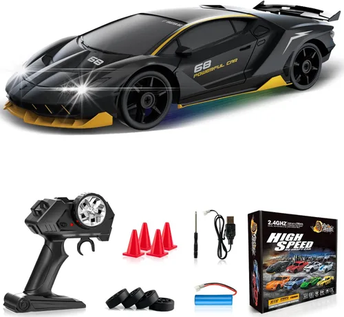Miniatura 8 de Coche RC de Deriva 1:24 Coche de Control Remoto 4WD 24KM/H Coche de Carreras Deportivas de Alta Velocidad con Luces LED Juguetes de Coches RC