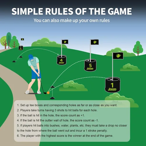 Miniatura 7 de Juego de astillado de golf con 2 palos retráctiles y 9 agujeros, juego de golf portátil para adultos y niños, juguete de práctica deportiva