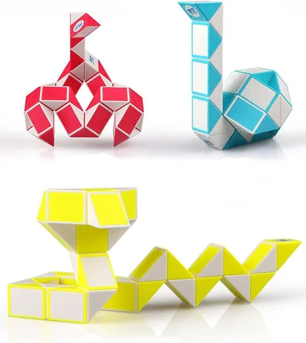 Miniatura 11 de TANCH Fidget Magic Snake Cube Puzzles Twist Ruler Speed Cubes Brain Teaser Juego Juguetes para niños (36 bloques, 1 paquete)