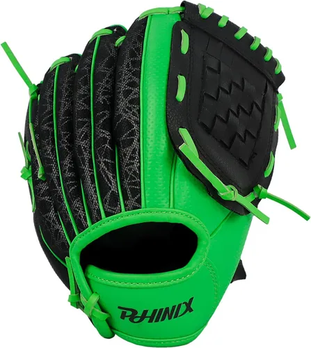 Miniatura 3 de PHINIX Guantes de béisbol para jugar y entrenar de 8.5 a 9 pulgadas Verde sin bola