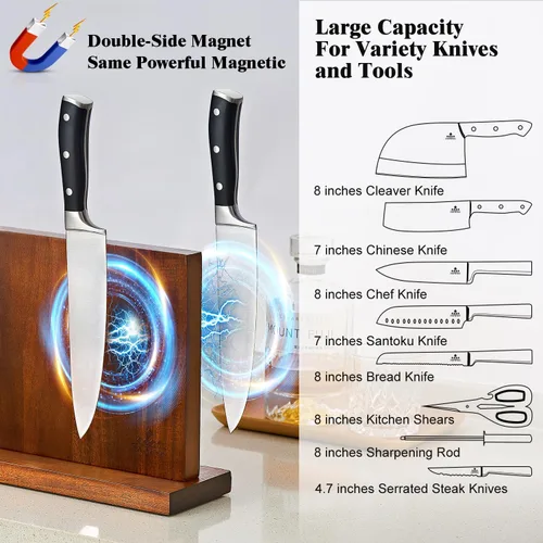 Miniatura 3 de Bloque magnético para cuchillos, soporte universal para cuchillos con imanes mejorados fuertes para un almacenamiento seguro y multifuncional