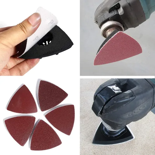 Miniatura 5 de Almohadillas de lijado multiherramienta oscilante triangular, 60 piezas de papel de lija oscilante de 3-1/8 pulgadas para almohadillas de lijado