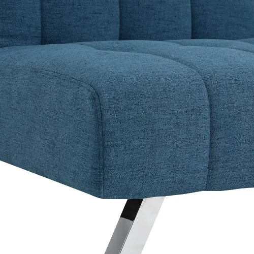 Miniatura 11 de OSP Home Furnishings Sawyer - Sofá futón convertible con fácil elevación y patas de acero inoxidable, tela azul